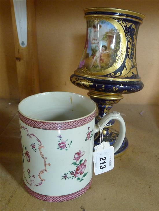 Chinese mug and Vienna vase(-)